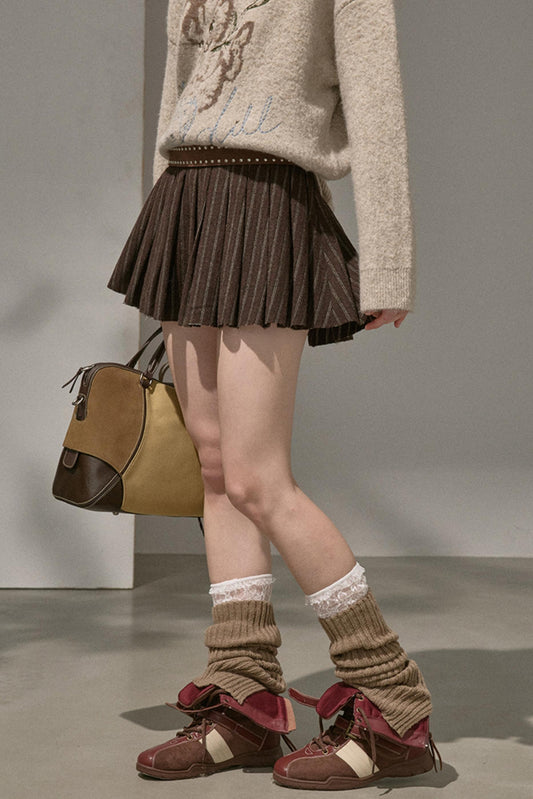 Winter Tweed Puffy Short Skirt