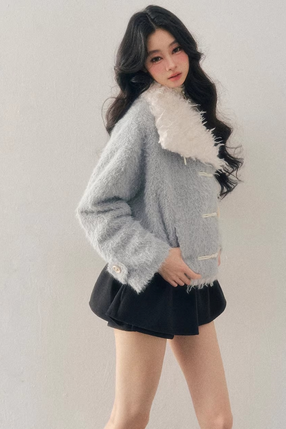 Quilted Faux Lamb Wool Jacket