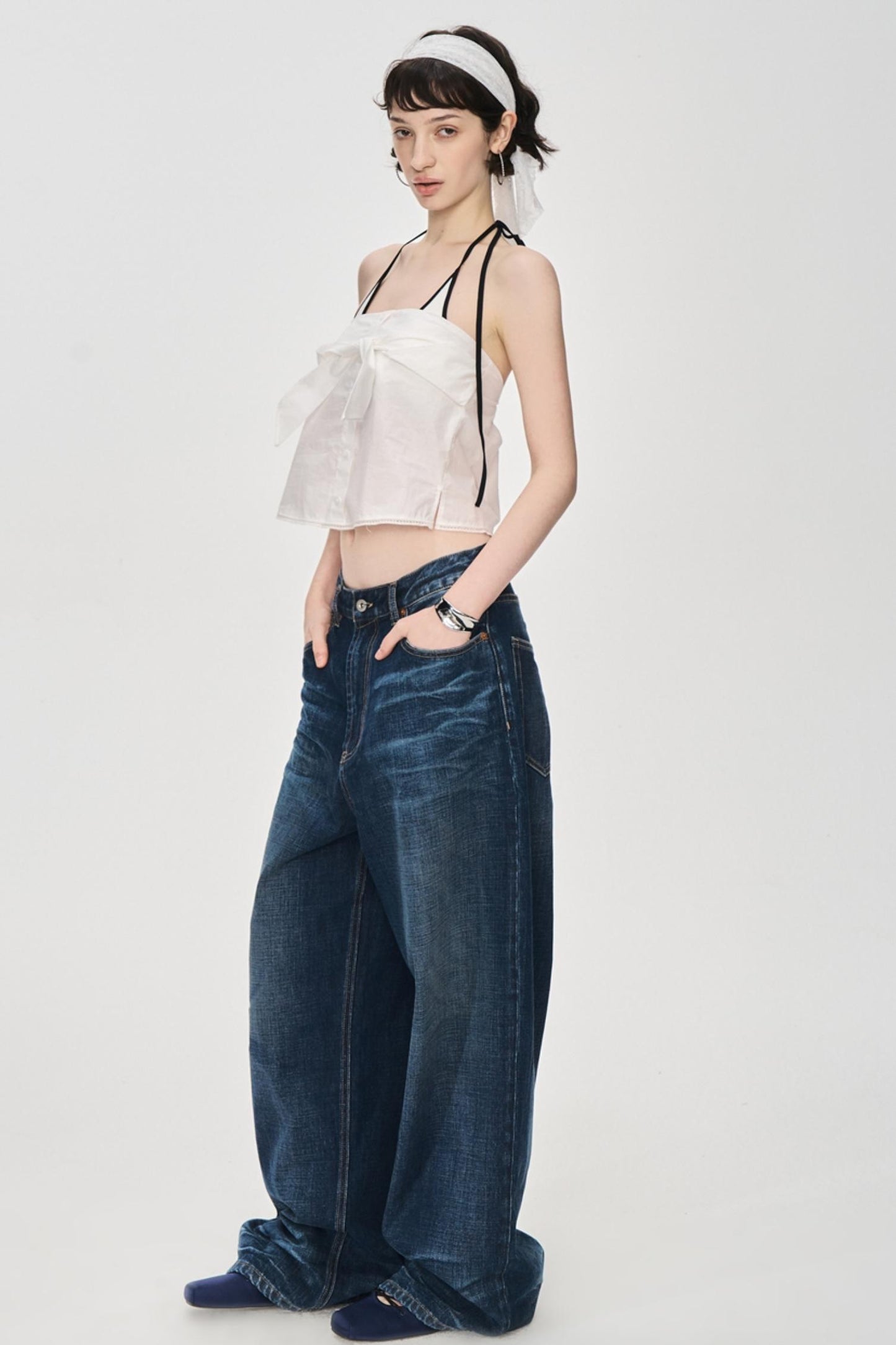 Textured Denim Jeans