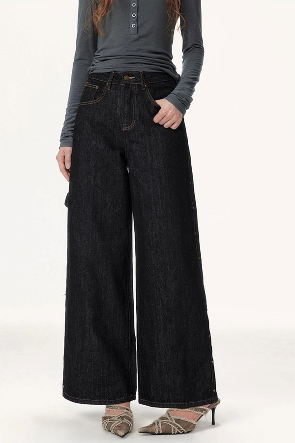 Solid Winter Wide-leg Pants