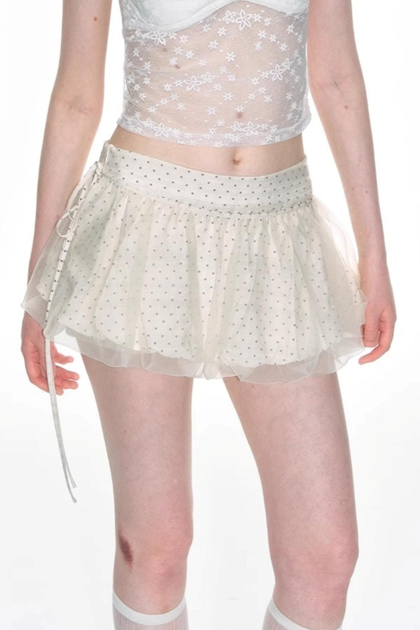 Nap Dot Mesh Culottes Set-Up