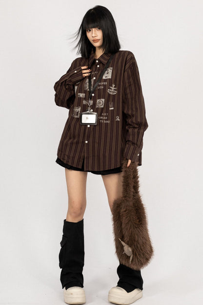 American Vintage Striped Long Sleeve Shirt