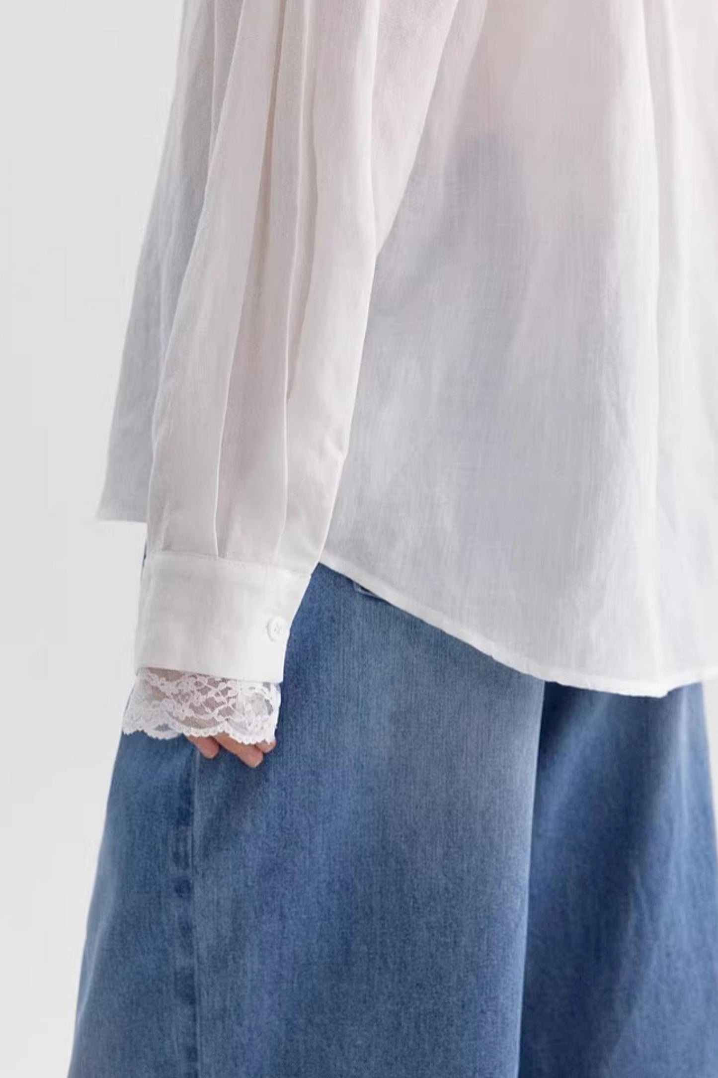 Lyocell-Leinen-Spitzenhemd