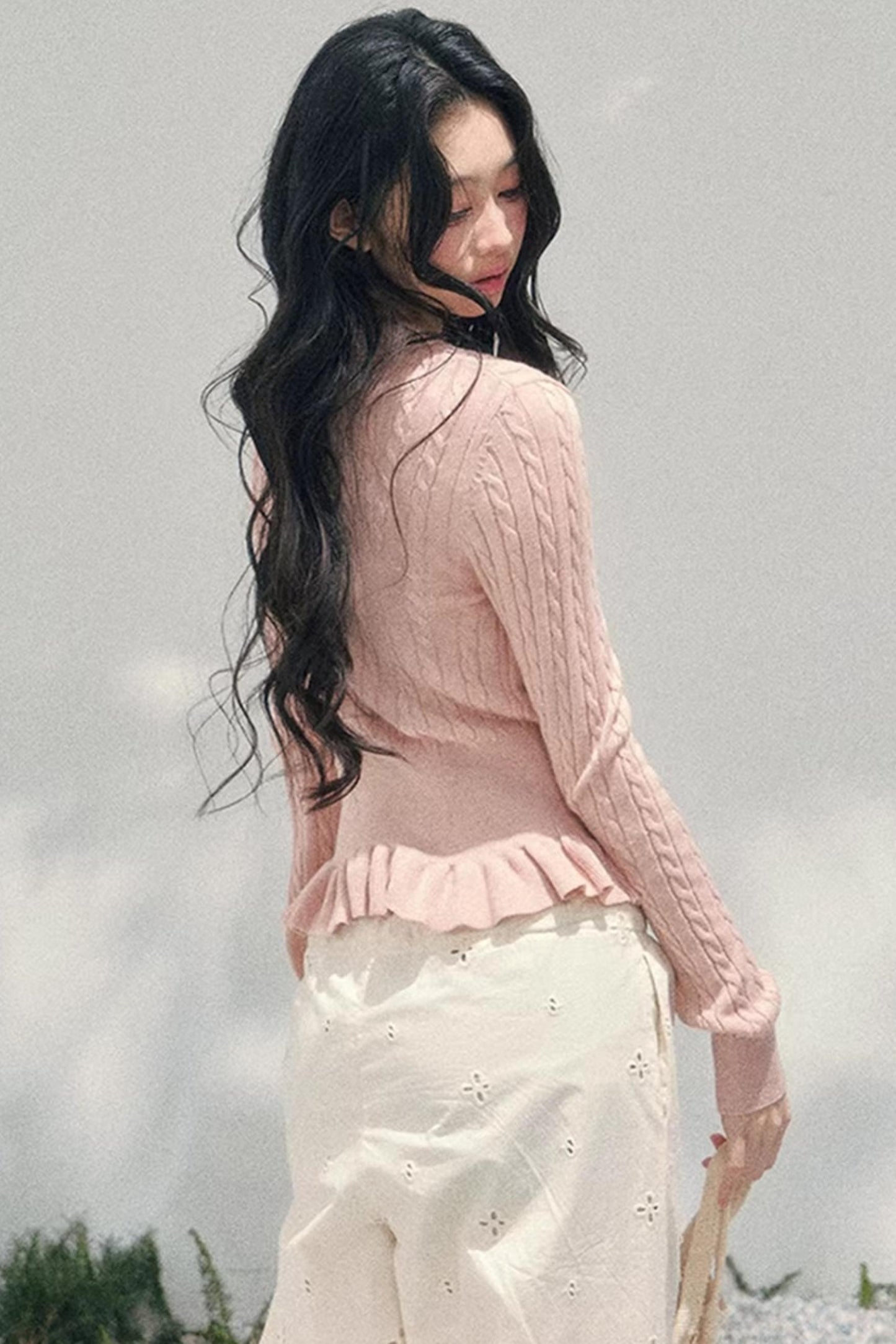 Pearl Soft Ode Ruffle Sweater