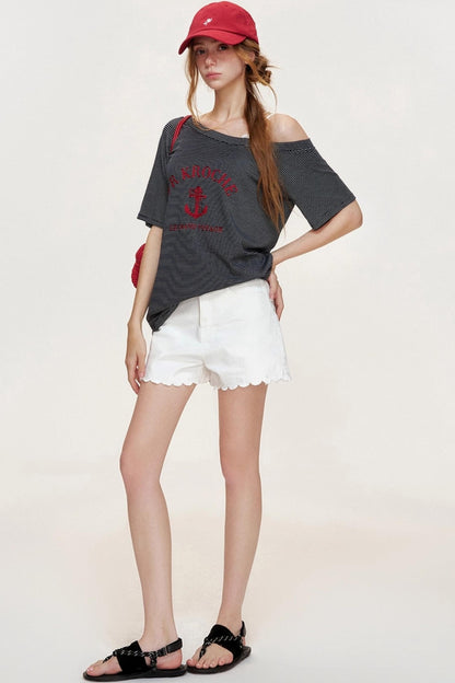 Navycore Knitted Striped T-shirt