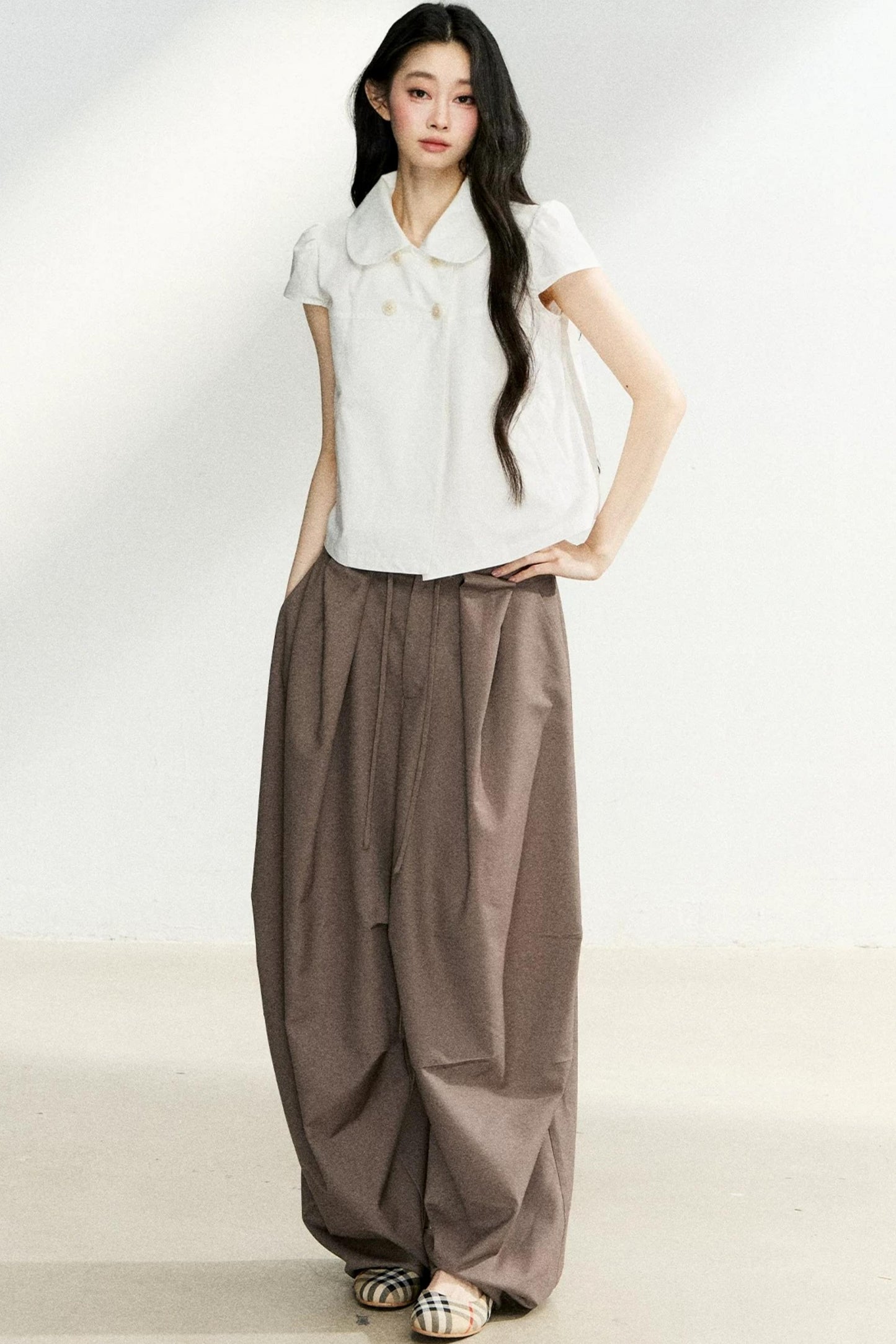 American Pleated Wide-Leg Pants