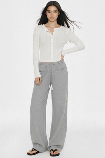 Gray Beaded Sweatpants