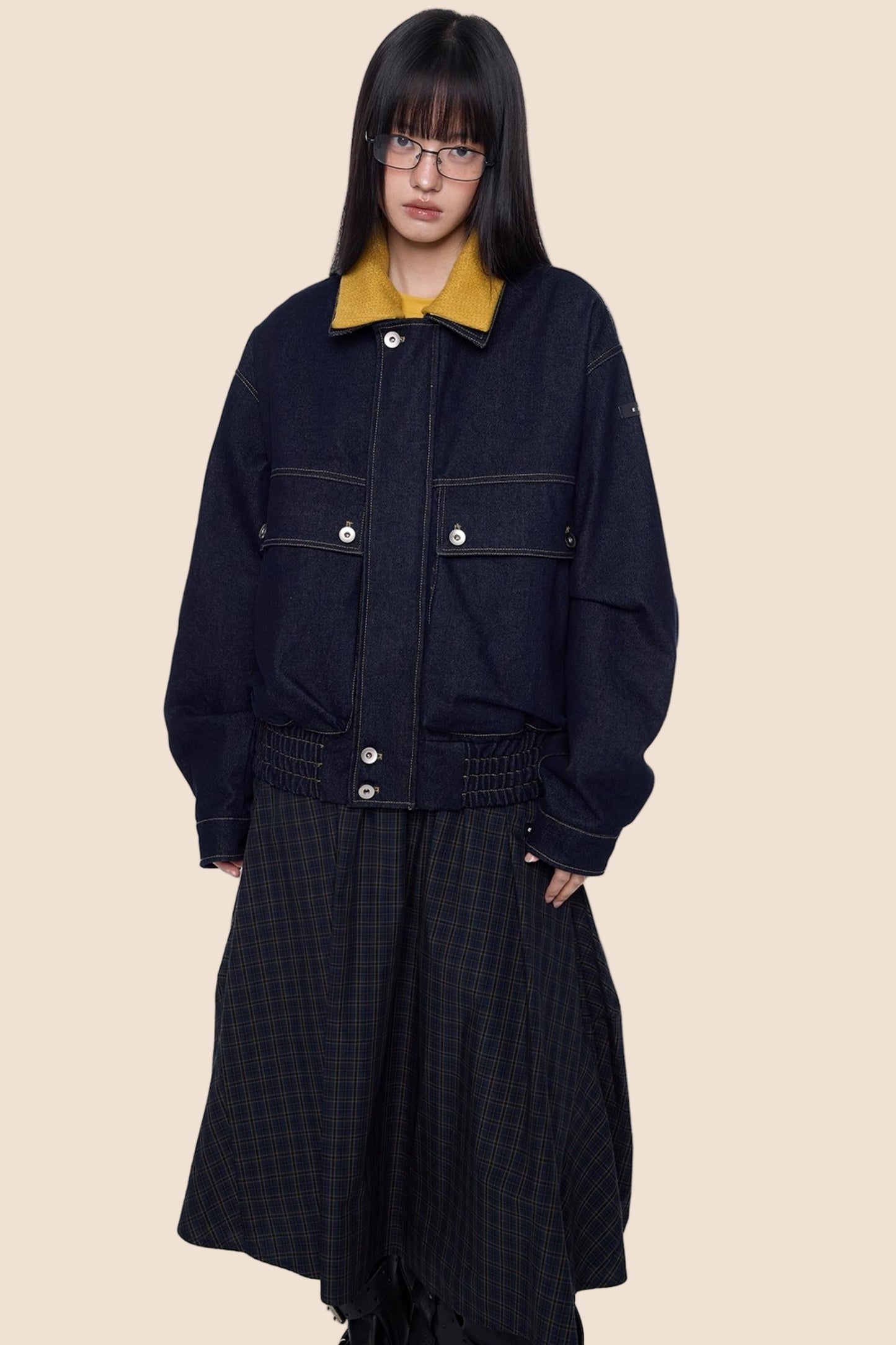 Vintage Denim Lapel Jacket