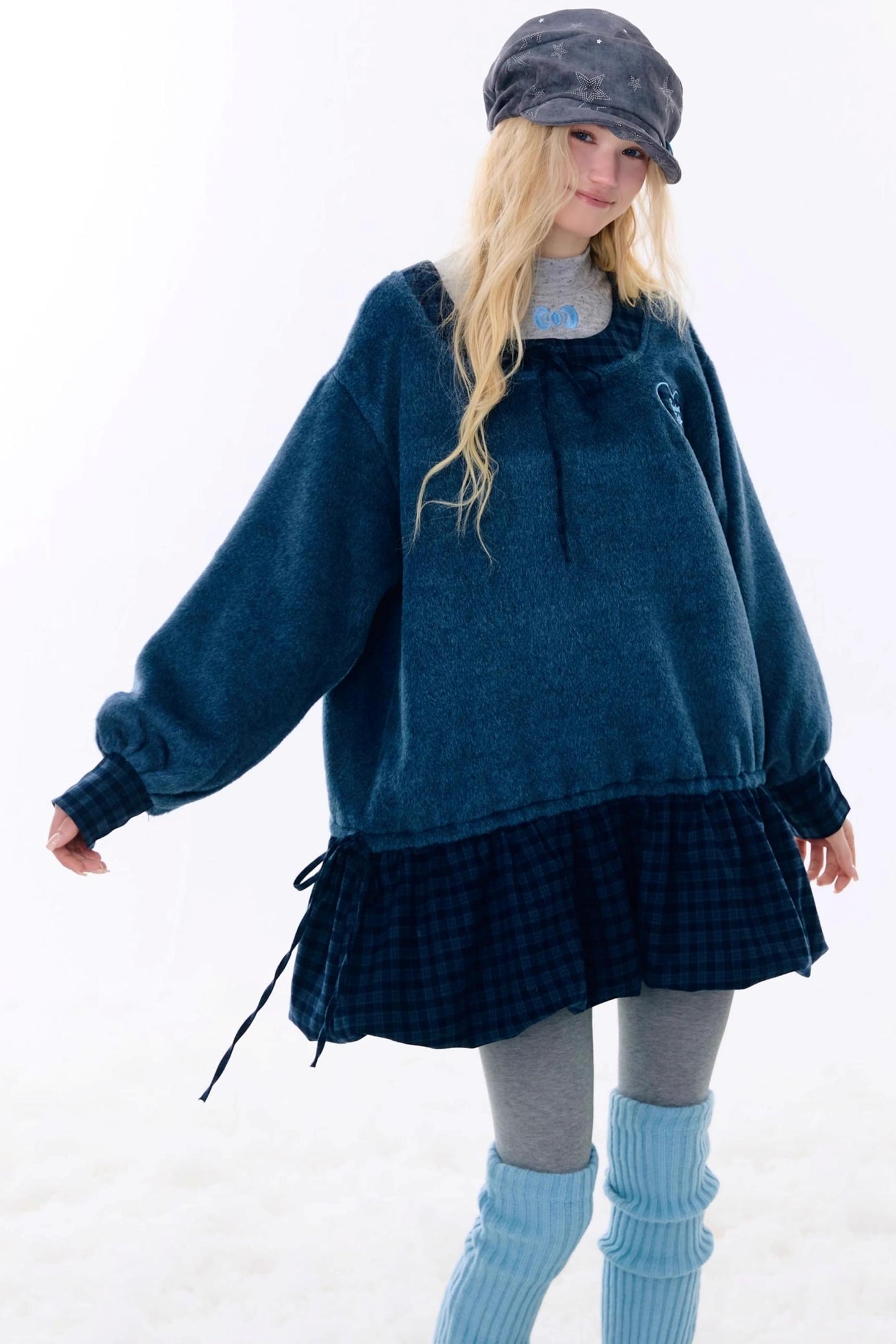 Patchwork Plaid Wool Dress