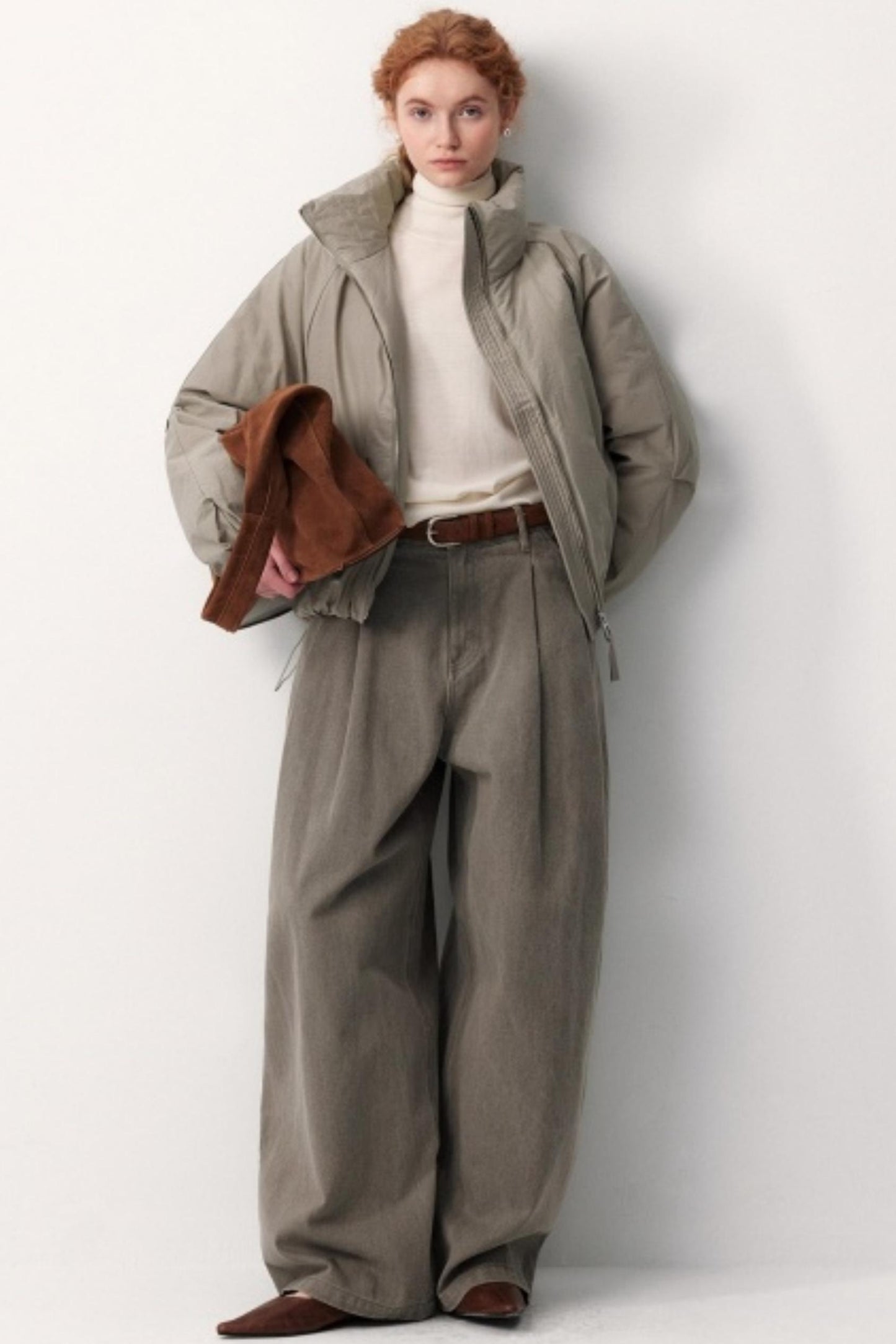 Floral Pleated Down Jacket