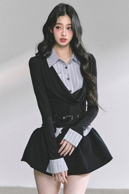 Waist Slim Long-Sleeved Tops