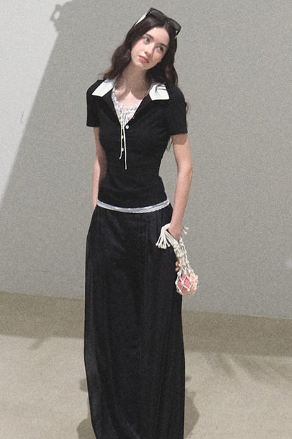 Iridescent Wide-Leg Trousers