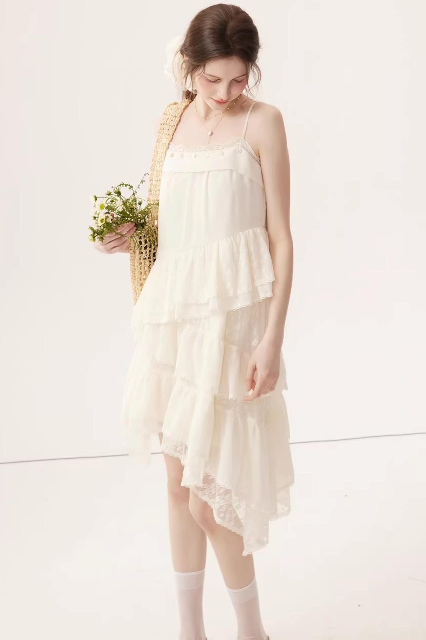 Sheer Irregular A-Line Dress