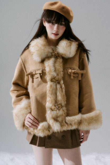 Eco-Friendly Fur Bow Coat