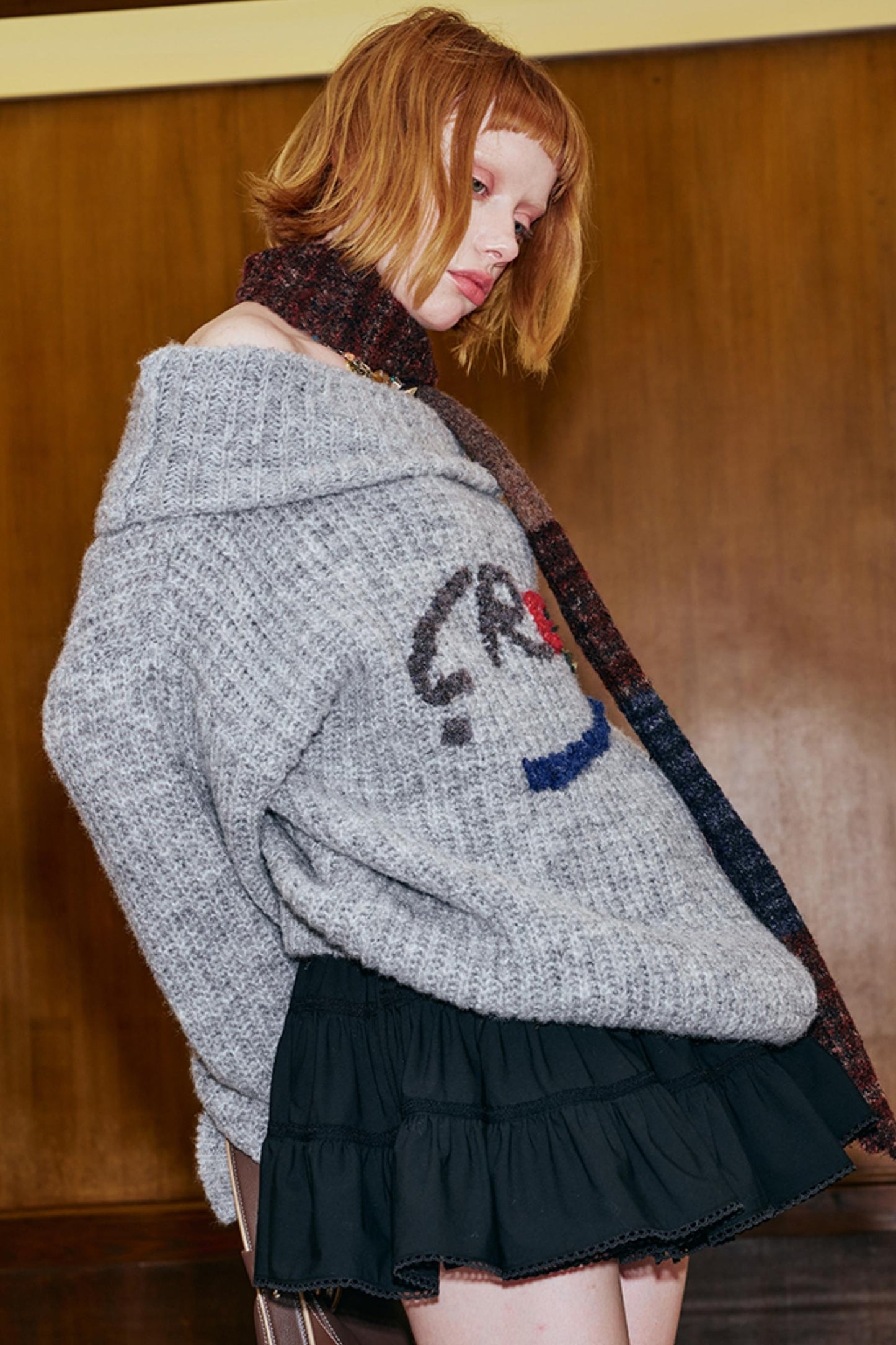 Colored Letter Embroidered Sweater