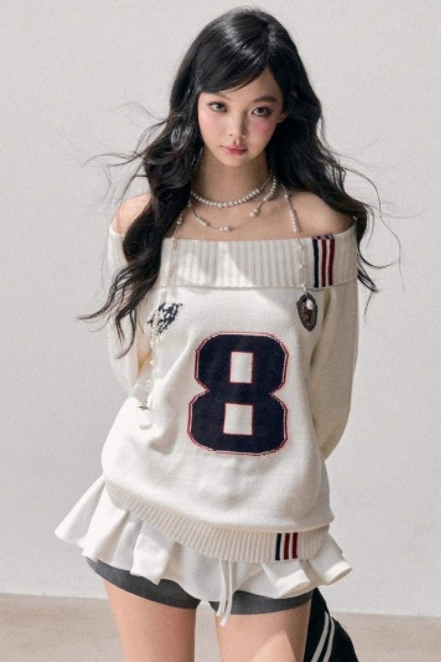 Youthful Off-Shoulder Knit Sweater