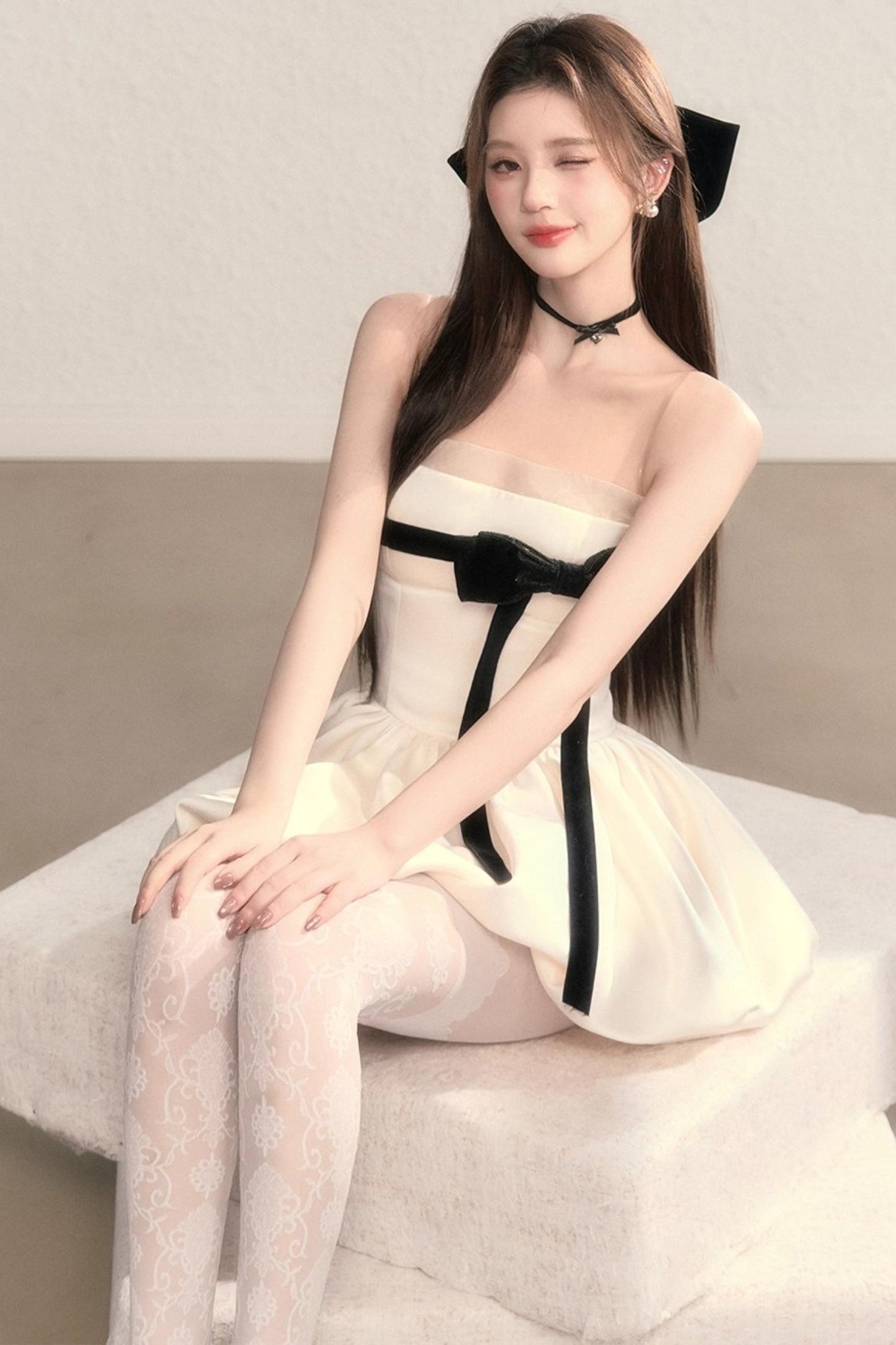 Moonlight Polka Dot Princess Puffy Dress