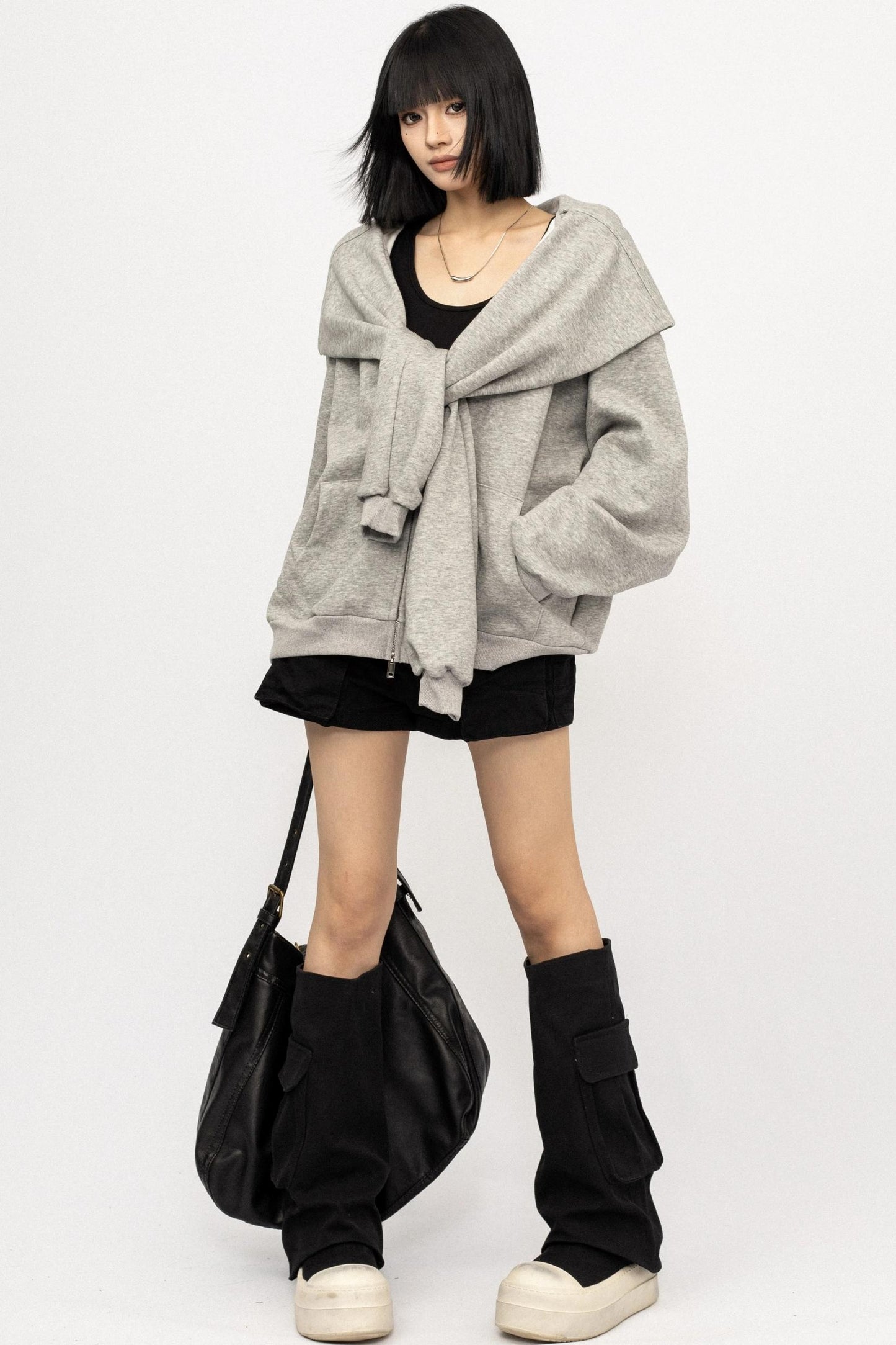 Vintage Fake Two-Piece Hooded Jacket