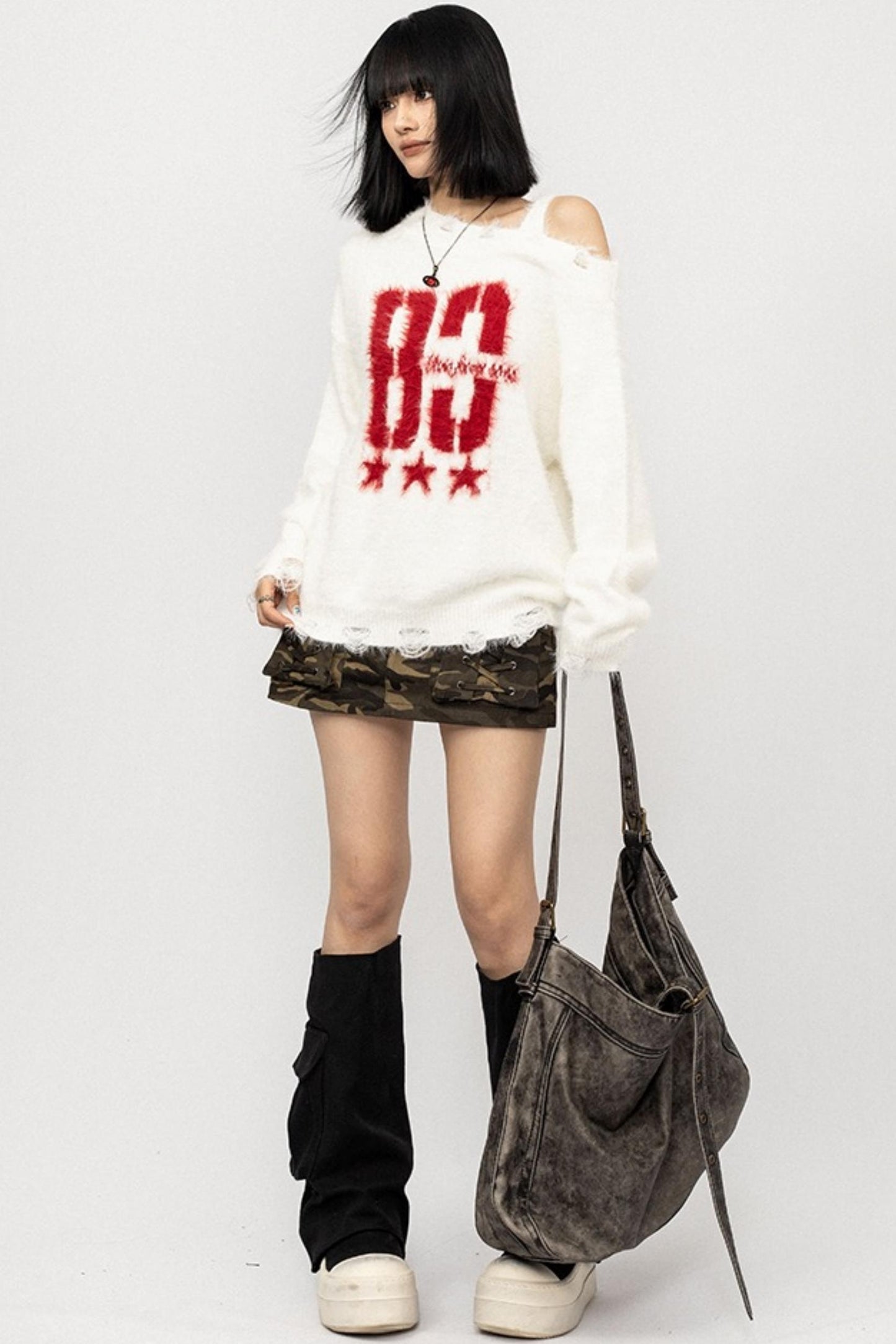 Vintage Crew Neck Knit Sweater