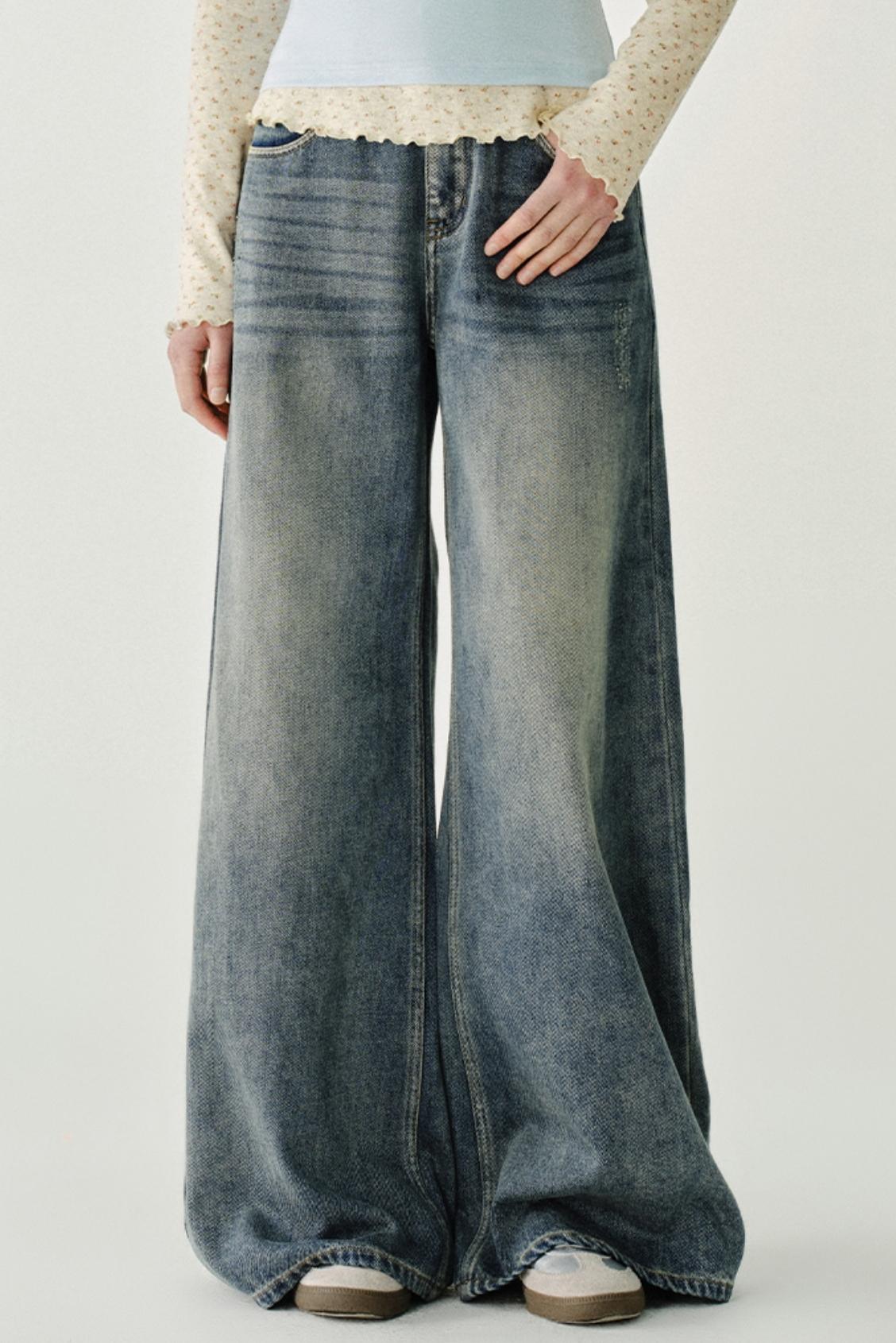 빈티지 하이 라이즈 슬리밍 진 