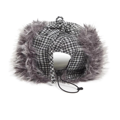 Retro Plaid Plush Ski Cap