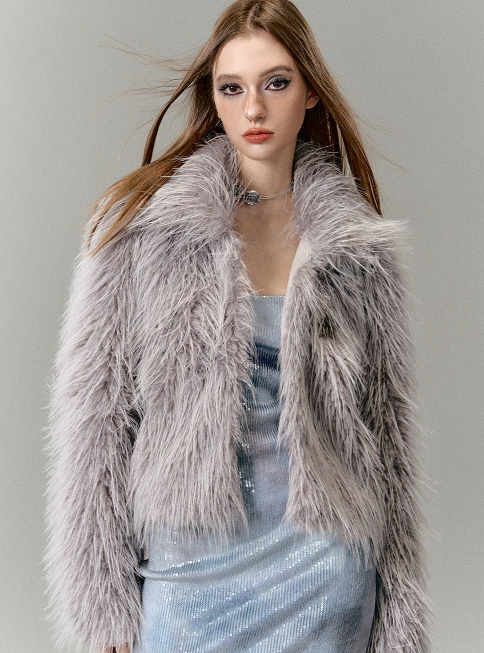 Composite Long Fur short Jacket