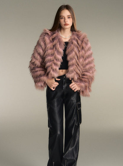 Golden Girl Gradient Eco-Friendly Fur Jacket