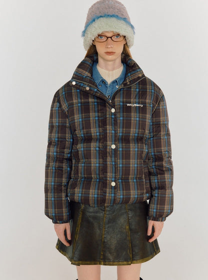 Plaid -Down -Jacke