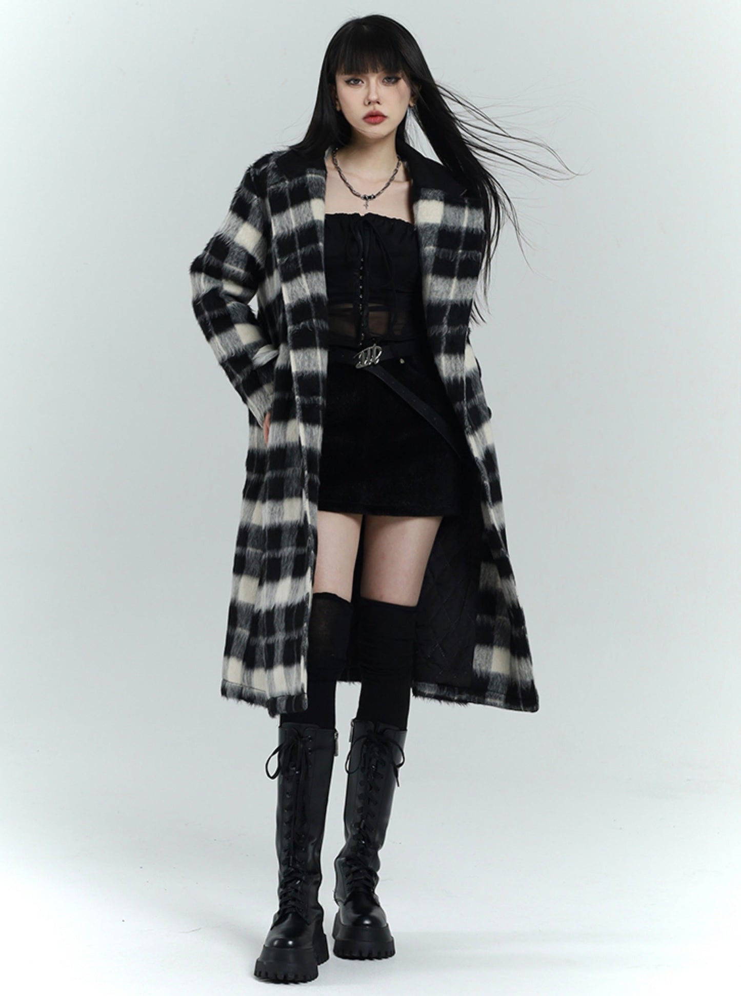 Plaid Tweed Coat Jacke