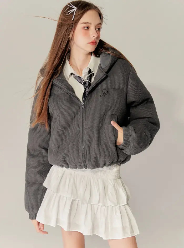 Retro Knitted Texture Short Thickened Jacket