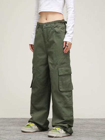 American stitching straight-leg loose pants