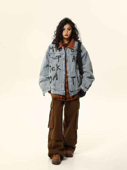 American Retro Fleece Denimjacke