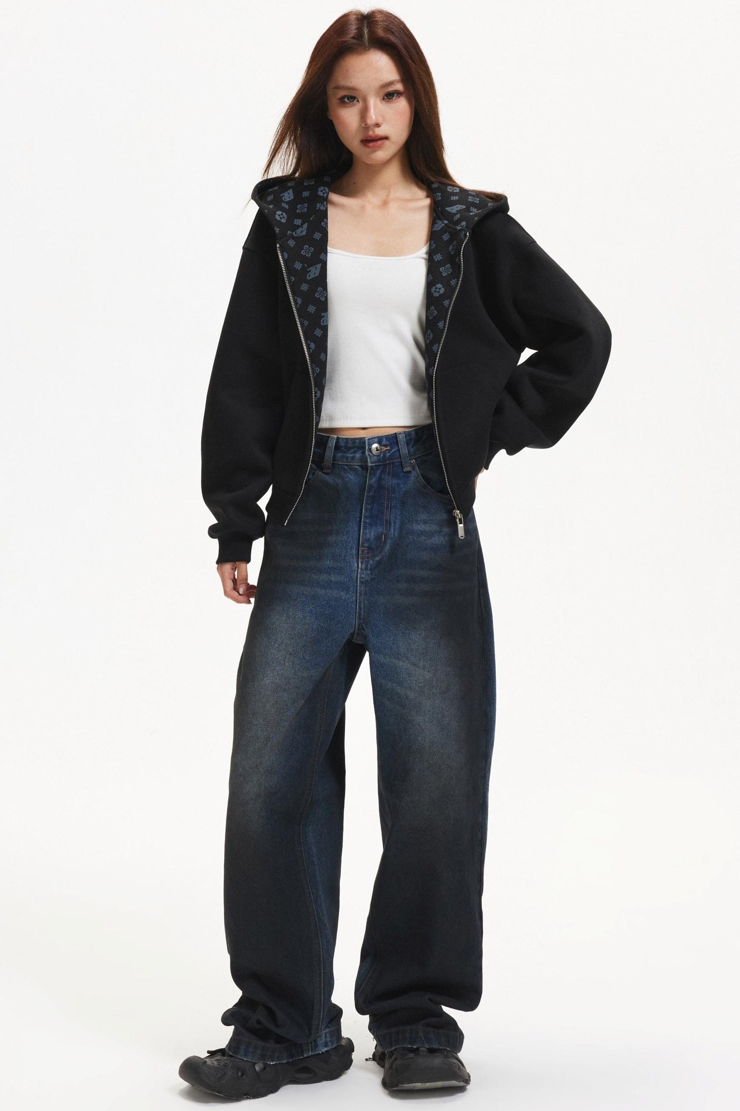 American-Style Hooded Zip Jacket