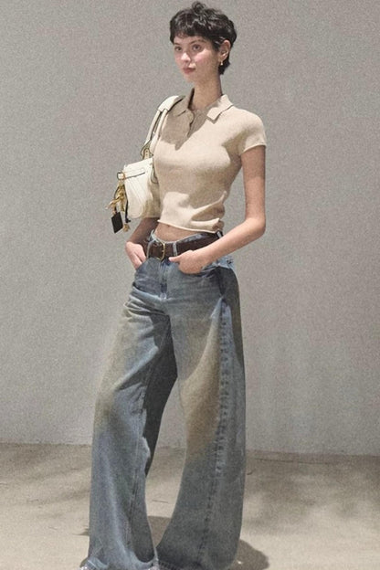 Vintage Hand-Painted Jeans Set