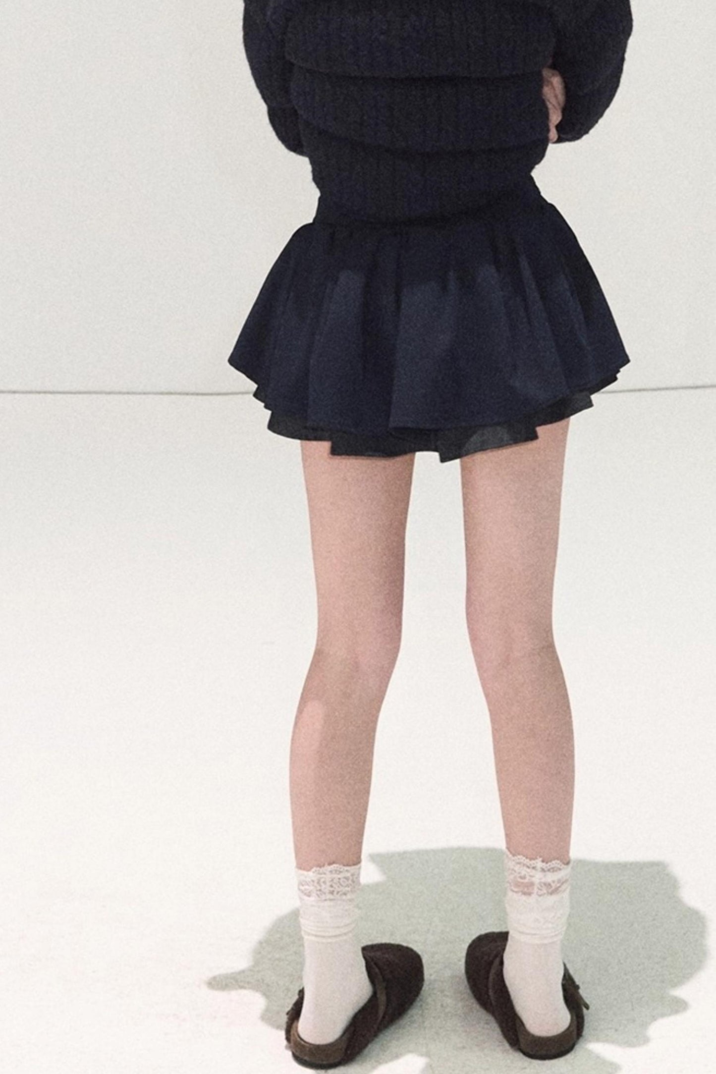 Plaid Color-Blocked A-Line Skirt