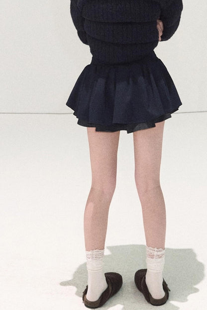 Plaid Color-Blocked A-Line Skirt