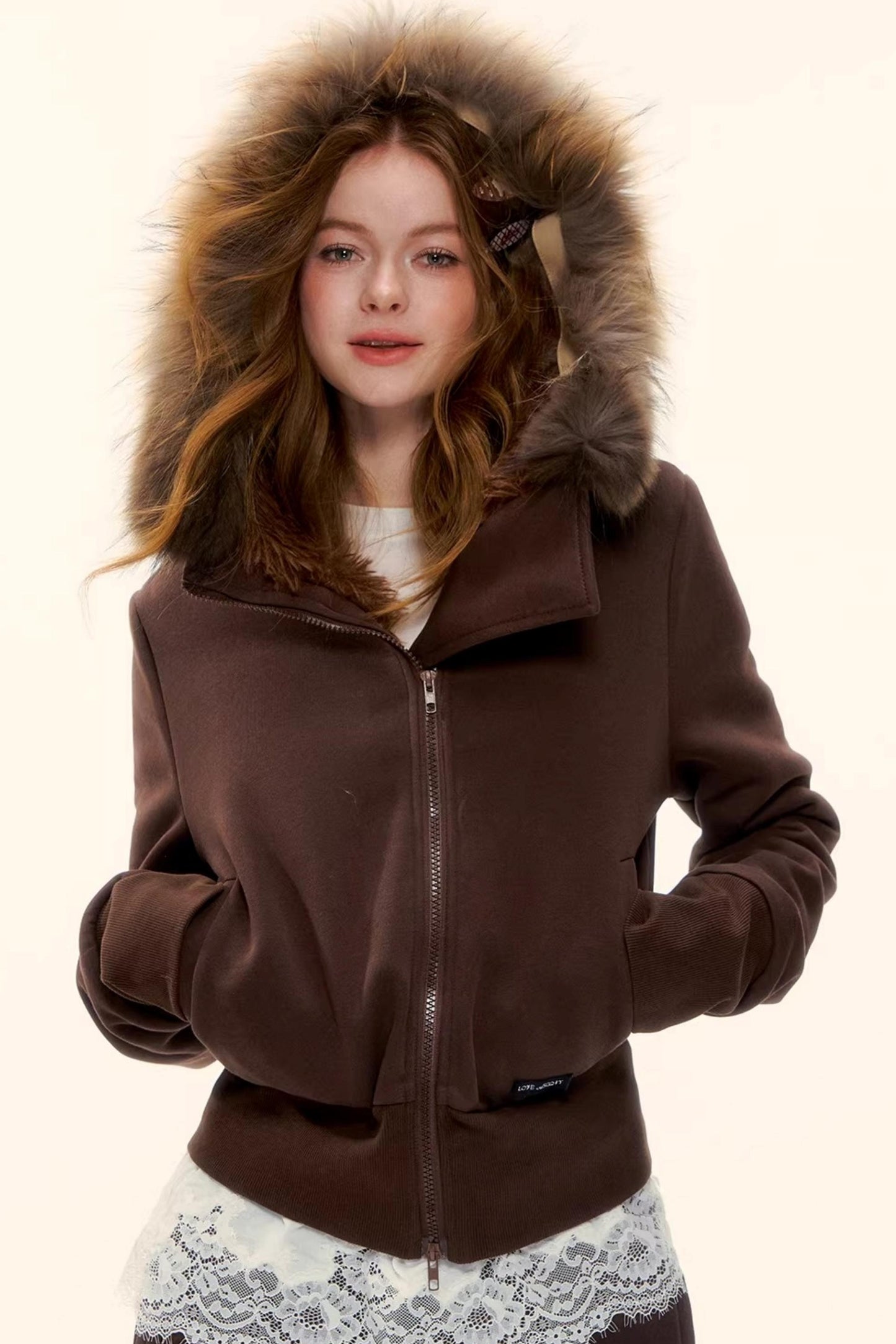 Retro Fleece-Lined Hooded Jacket Set-Up