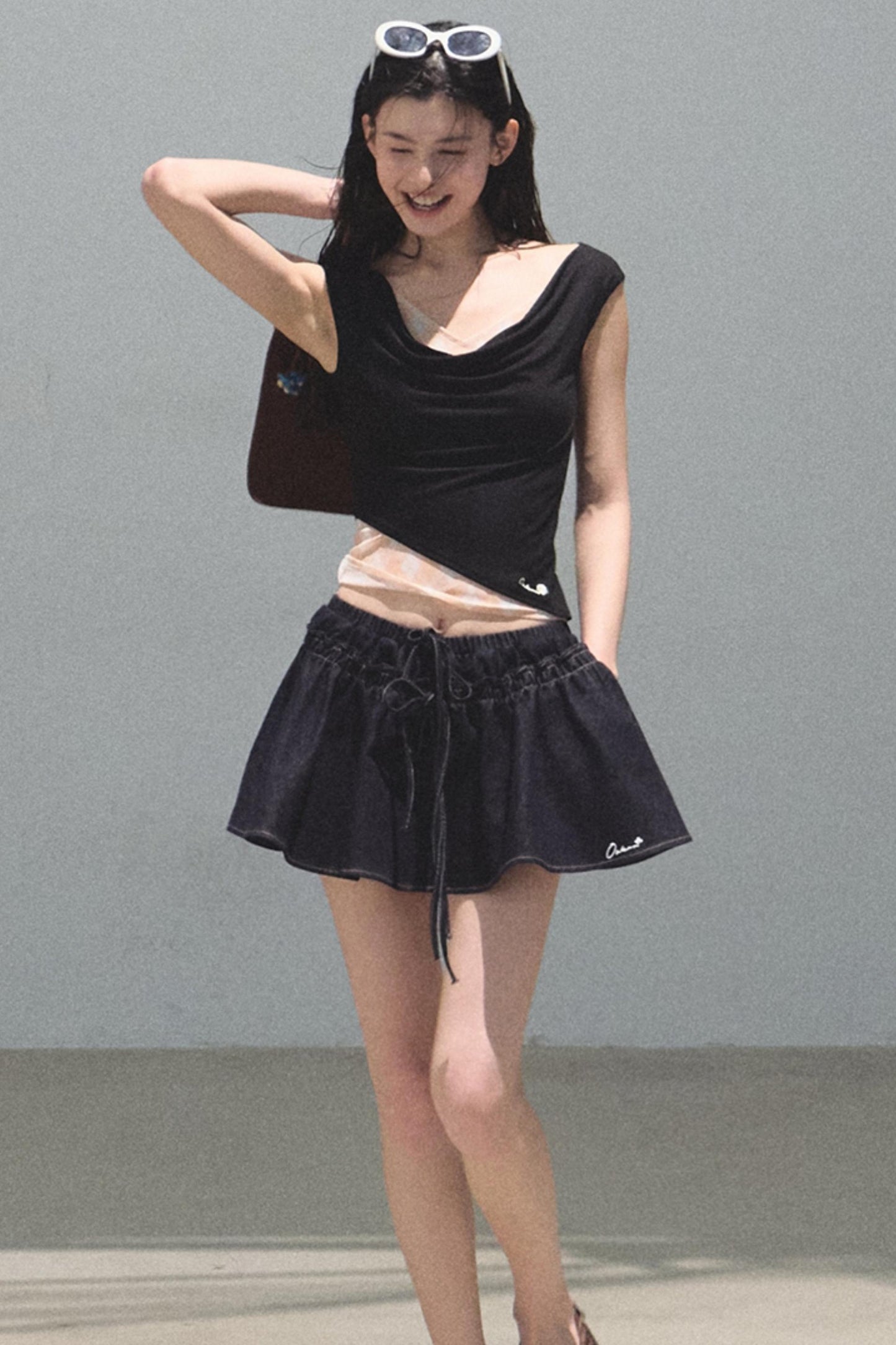 Embroidered Puffy A-Line Skirt