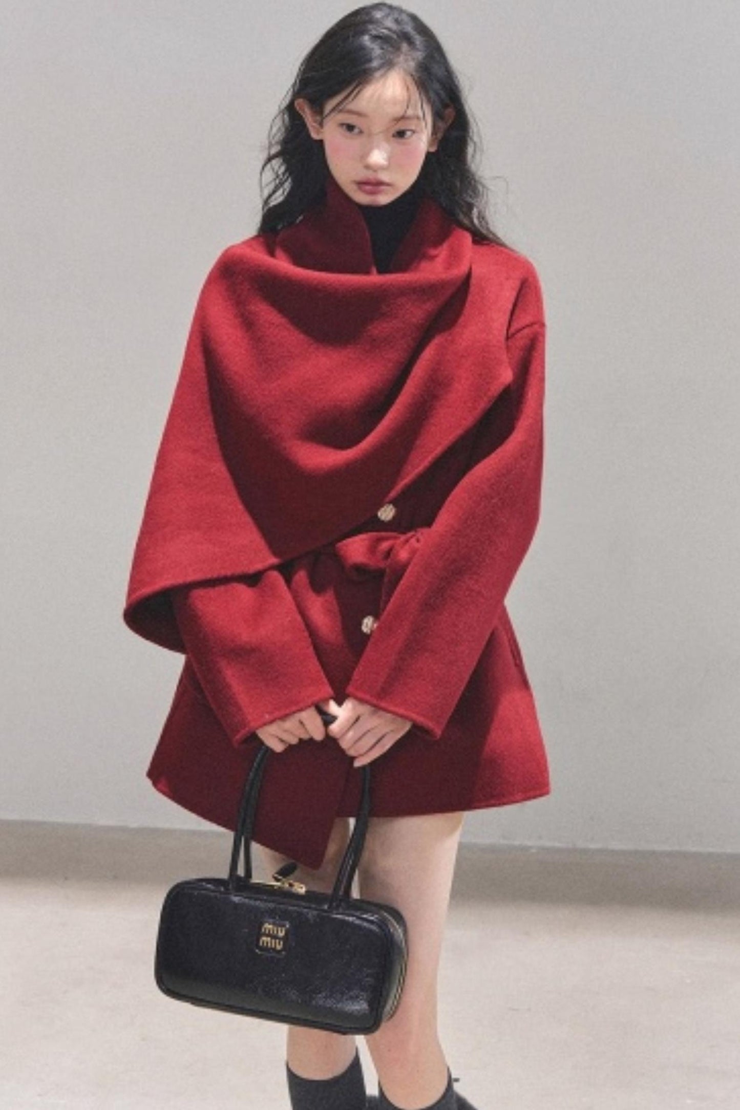 Winter Plaid Wool Coat