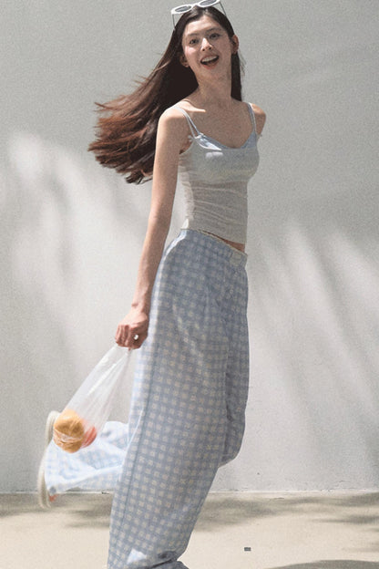 Wide-Leg Tencel Hemp Pants Set-Up