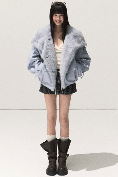 Shrine Plaid Woolen Cake A-Line Skirt