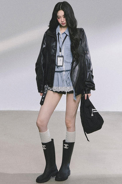 French Lace Stripe Shirt Set-Up