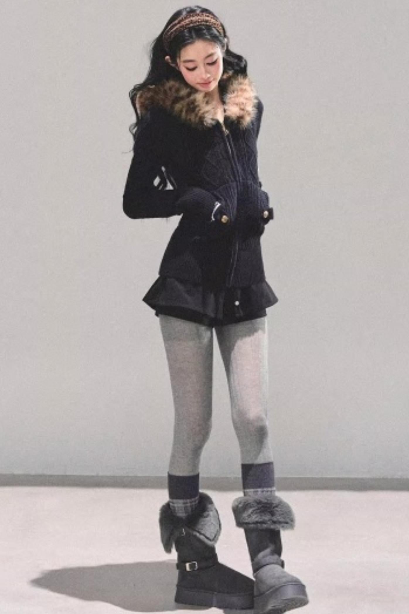 Winter Hooded Knit Sweater