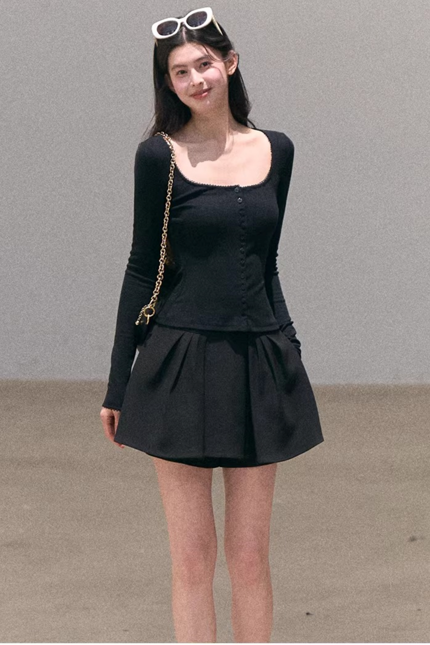 Hollow-Out Ribbed Knit Cardigan