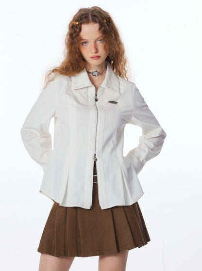 American polo collar long-sleeved shirt