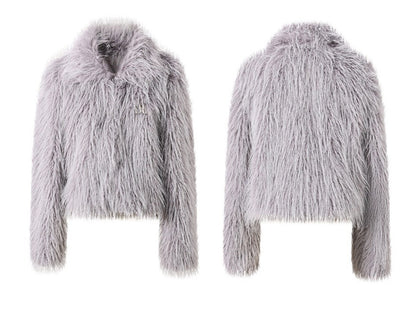 Composite Long Fur short Jacket