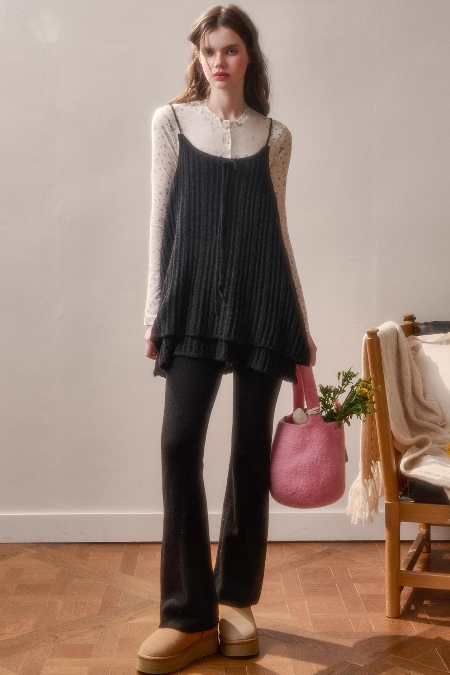 Soft Gemstone Wool Pants Set-Up