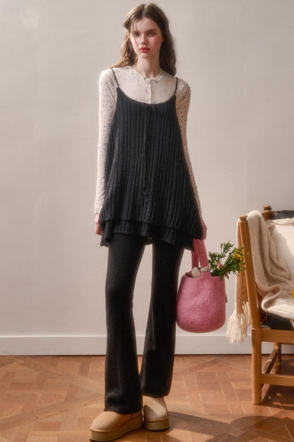 Soft Gemstone Wool Pants Set-Up