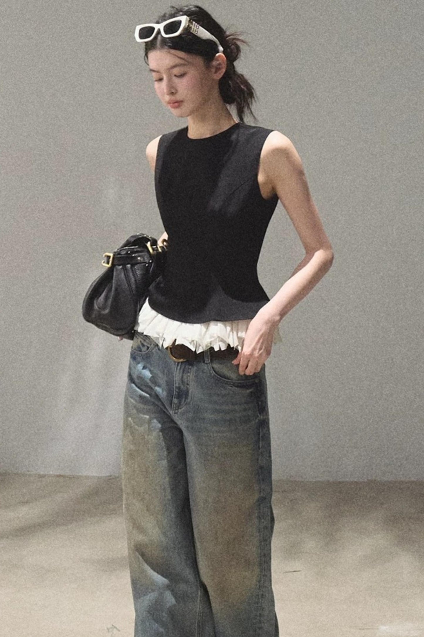Vintage Hand-Painted Jeans Set