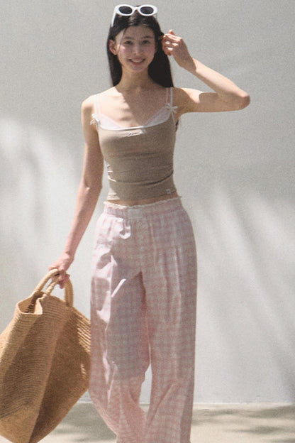 Wide-Leg Tencel Hemp Pants Set-Up